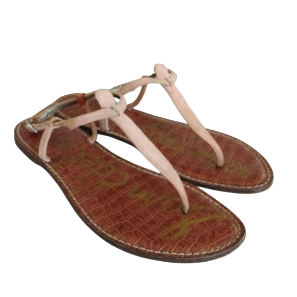 Sam Edelman T-Strap Suede Thong Gigi Sandal in Nude Size 8 - Picture 6 of 9